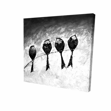 FONDO 16 x 16 in. Four Birds Perched-Print on Canvas FO2792648